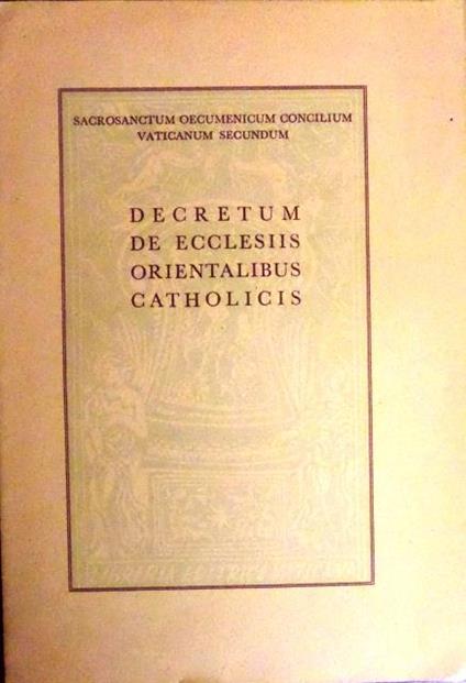 Decretum de Ecclesiis orientalibus catholicis - copertina