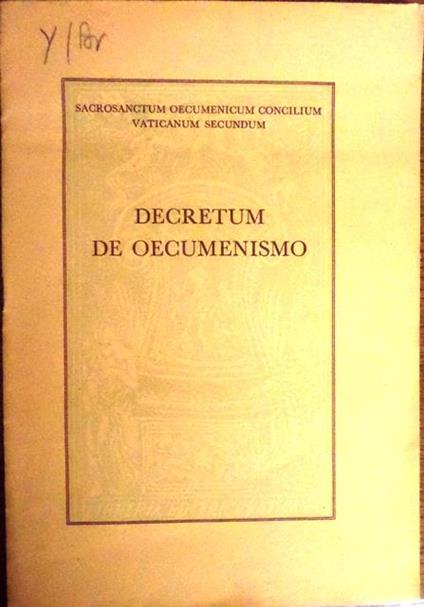 Decretum de Oecumenismo - copertina
