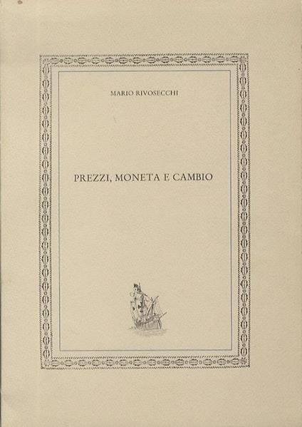 Prezzi, moneta e cambio - Mario Rivosecchi - copertina