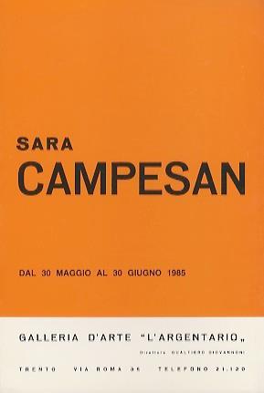 Sara Campesan: dal 30 maggio al 30 giugno 1985 - copertina