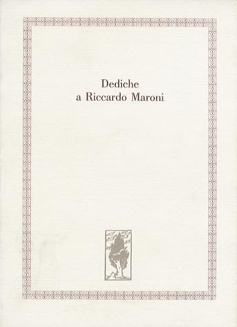 Dediche a Riccardo Maroni - Vincenzo Passerini - copertina