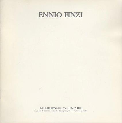 Ennio Finzi: inaugurazione Venerdì 11 Settembre 1992 - copertina