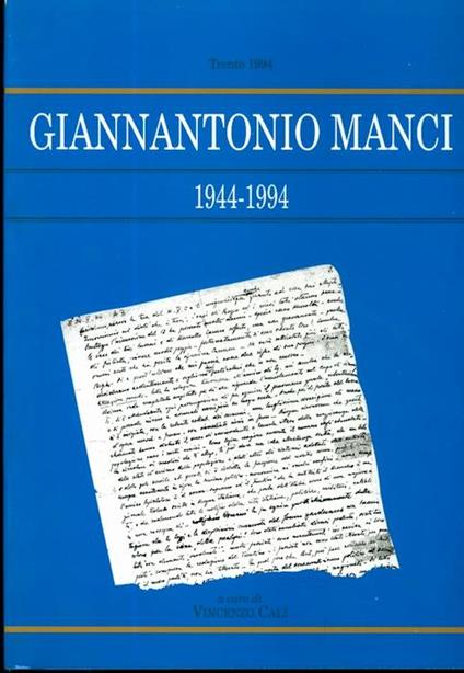 Giannantonio Manci: 1944-1994 - Vincenzo Calì - copertina