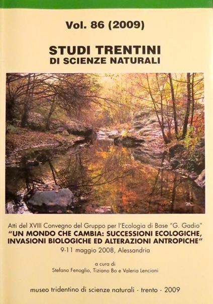 Studi trentini di scienze naturali: Acta biologica - copertina