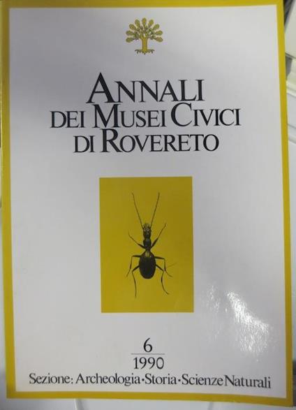 Annali dei musei civici di Rovereto. Sezione: archeologia, storia, scienze naturali - copertina