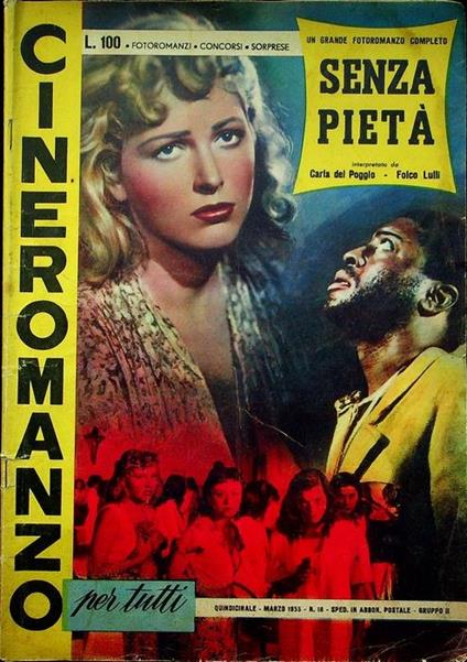 Senza pietà. Cineromanzo per tutti N. 18 - 1955 - copertina