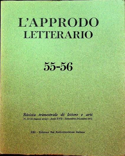 L’approdo letterario: rivista trimestrale di lettere e arti: N. 55-56 (nuova serie) - A. XVII - settembre-dicembre 1971 - copertina