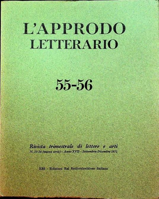 L’approdo letterario: rivista trimestrale di lettere e arti: N. 55-56 (nuova serie) - A. XVII - settembre-dicembre 1971 - copertina