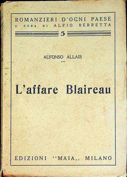 L’affare Blaireau - Alphonse Allais - copertina