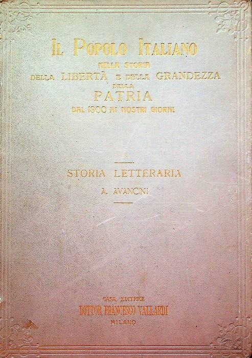 Storia letteraria - Avancinio Avancini - copertina