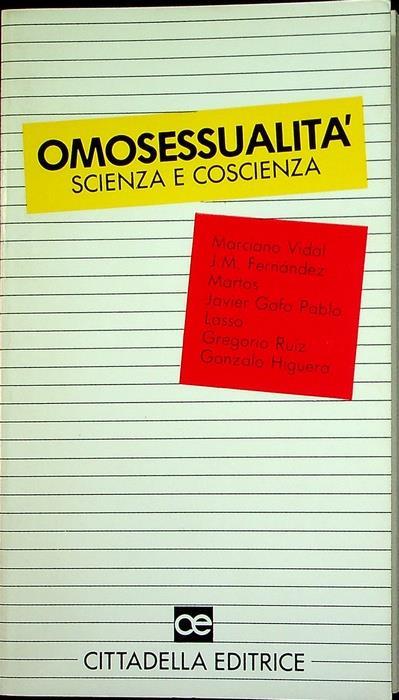 Omosessualità: scienza e coscienza - Marciano Vidal - copertina