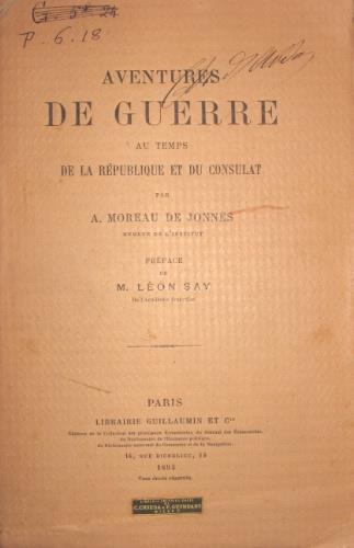 Aventures de guerre - Alexandre Moreau de Jonnès - copertina