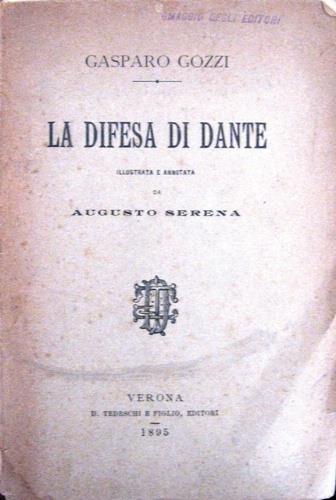 La difesa di Dante - Gasparo Gozzi - copertina