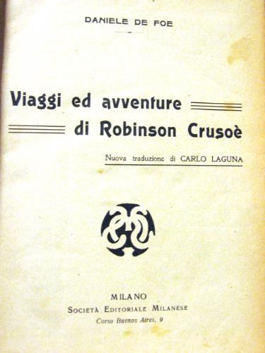 Viaggi ed avventure di Robinson Crusoè - Daniel Defoe - copertina