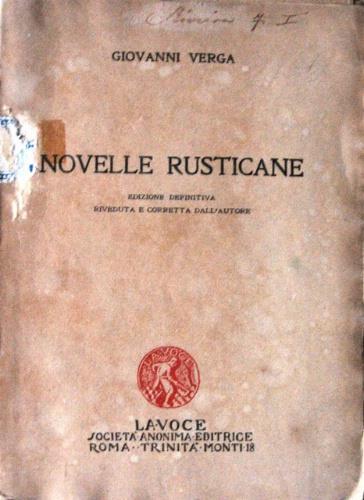 Novelle rusticane - Giovanni Verga - copertina