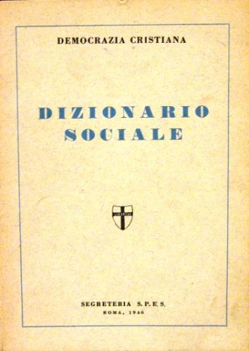 Dizionario sociale - copertina