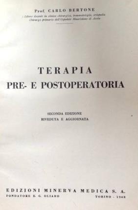 Terapia pre- e postoperatoria - Carlo Bertone - copertina