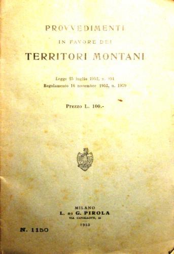 Provvedimenti in favore dei territori montani - copertina