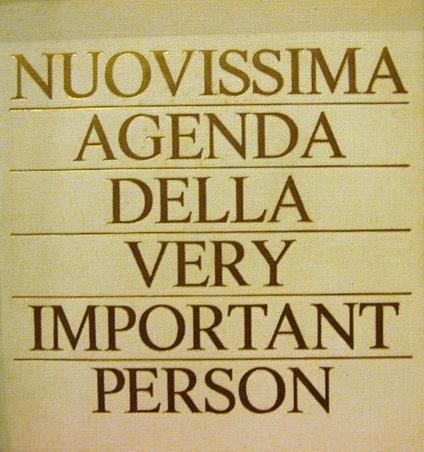 Nuovissima agenda della most very important person 1968 - Roger Price,Harry Sloan,Leo Stern - copertina