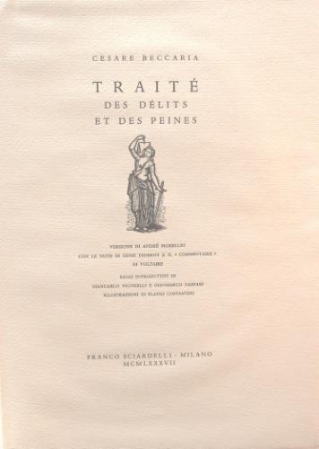 Traité des délits et des peines - Cesare Beccaria - copertina