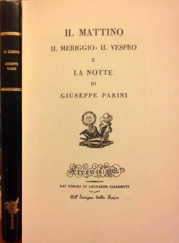 Il Giorno. Poemetti. Il mattino, il meriggio, il vespro e la notte - copertina