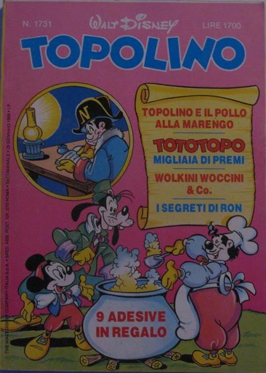 Topolino n°1731 del 29 gennaio 1989 - copertina