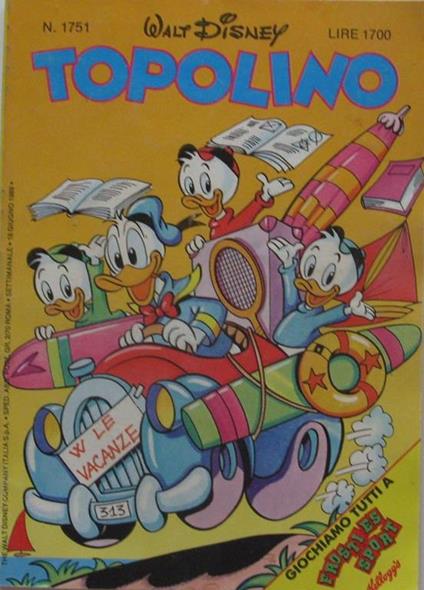 Topolino n°1751 del 18 giugno 1989 - copertina