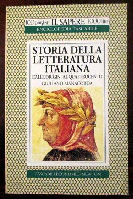 Storia della letteratura italiana - Giuliano Manacorda - copertina