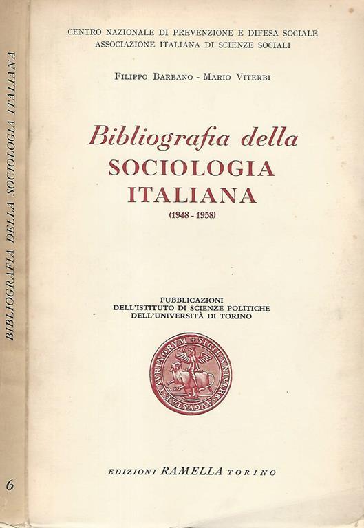 Bibliografia della sociologia italiana 1948 - 1958 - copertina