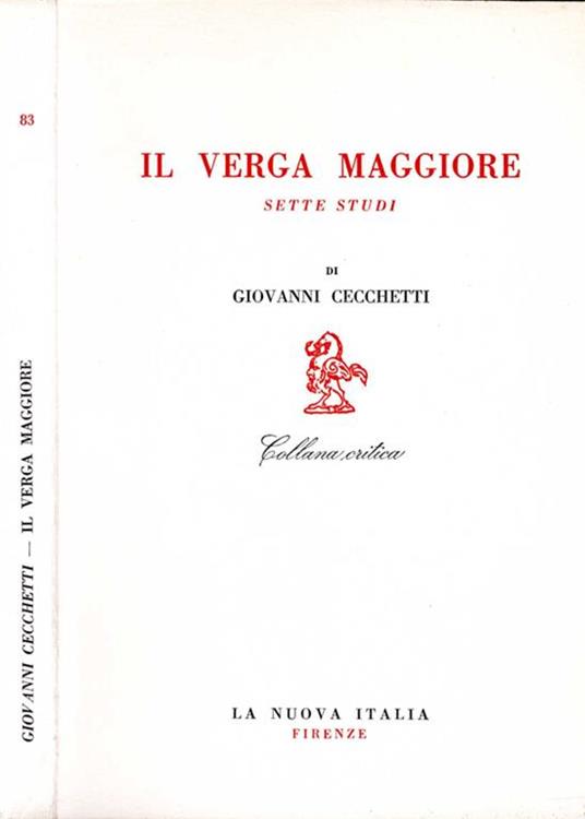 Il Verga Maggiore. Sette Studi - Giovanni Cecchetti - copertina