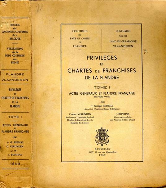 Privilege et chartes de franchises de la Flandre. tomo I - Charles Verlinden - copertina