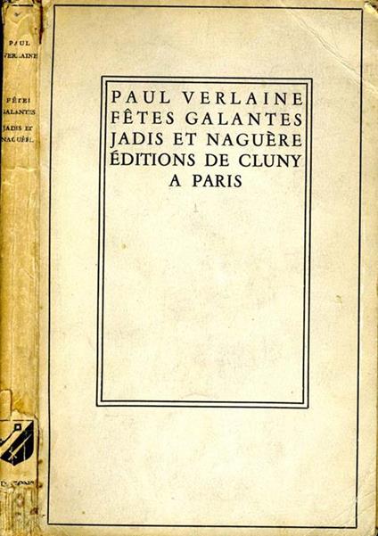 Paul Verlaine Fetes Galantes Jadis Et Naguere - copertina