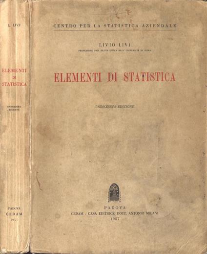 Elementi di statistica - Livio Livi - copertina