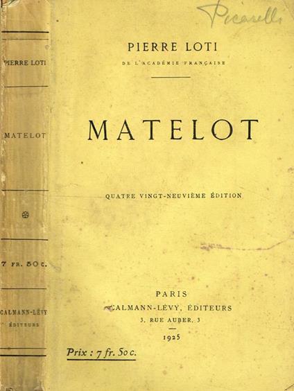 Matelot - Pierre Loti - copertina