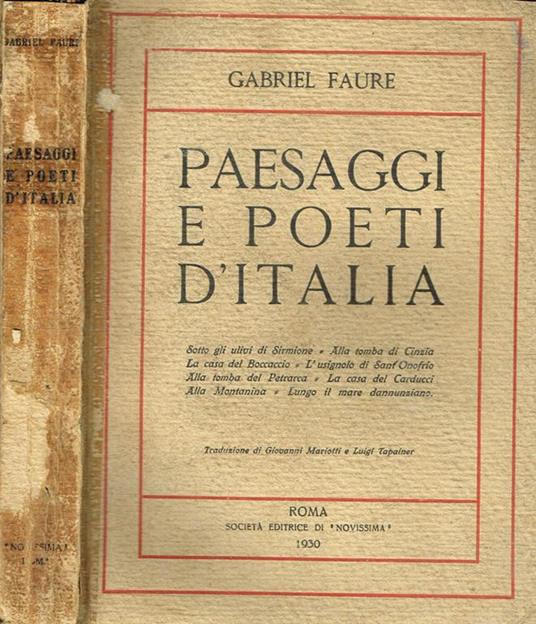 Paesaggi E Poeti D'Italia - Gabriel Faure - copertina