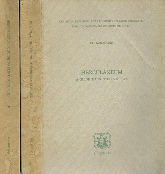 Herculaneum. A guide to printed sources - I. C. McIlwaine - copertina