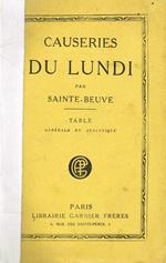 Causeries Du Lundi. Portraits De Femmes Et Portraits Litteraires. Table Generale Et Analytique