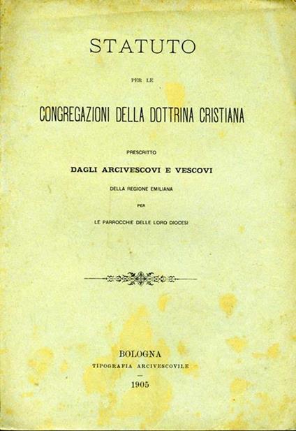 Statuto Per Le Congregazioni Della Dottrina Cristiana - copertina