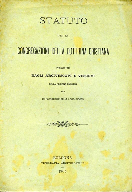 Statuto Per Le Congregazioni Della Dottrina Cristiana - copertina