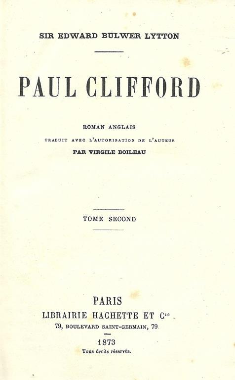 Paul Clifford - Edward Bulwer Lytton - copertina