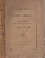 Esame critico del sistema Filologico e Linguistico applicato alla mitologia e alla scienza delle religioni