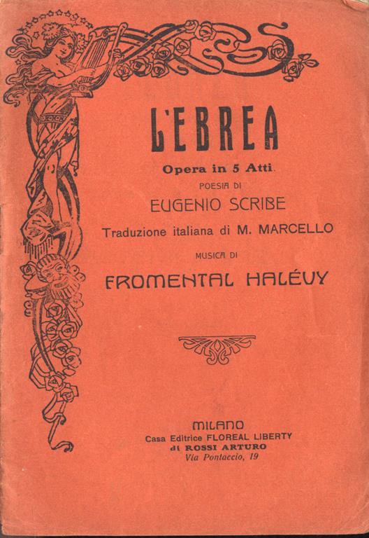 L' ebrea. Opera in 5 atti - Eugenio Scribe - copertina