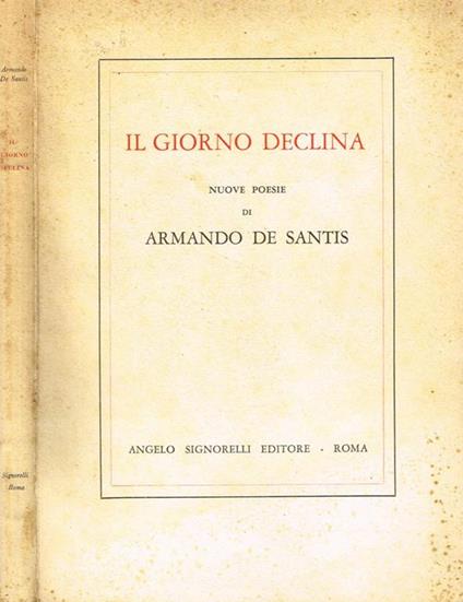 Il Giorno Declina - Armando De Santis - copertina