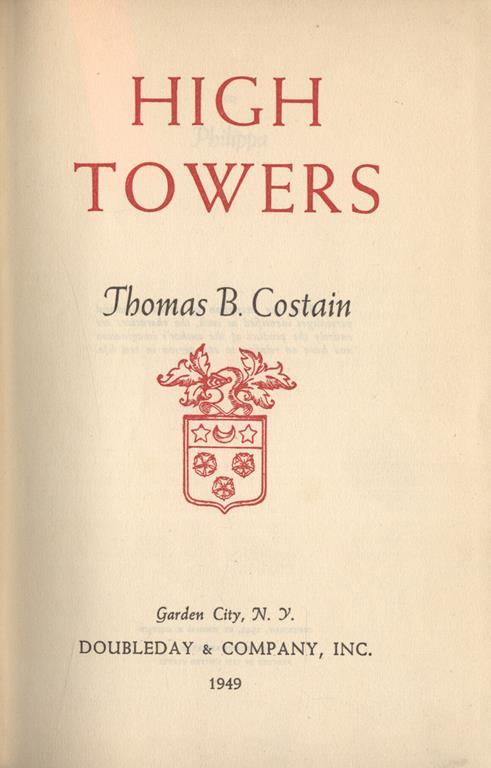 High towers - Thomas B. Costain - copertina