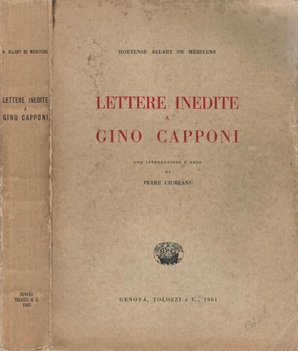 Lettere inedite a Gino Capponi - copertina