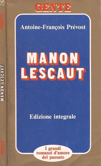 Manon Lescaut - Antoine François Prévost - copertina