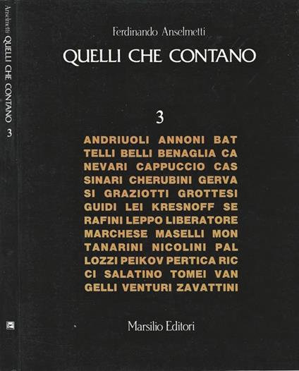 Quelli che contano - Ferdinando Anselmetti - copertina