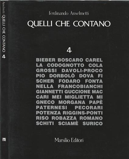 Quelli che contano - Ferdinando Anselmetti - copertina