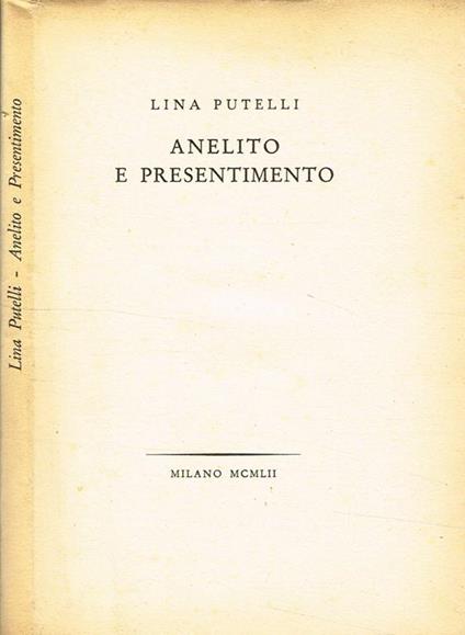 Anelito E Presentimento - Lina Putelli - copertina