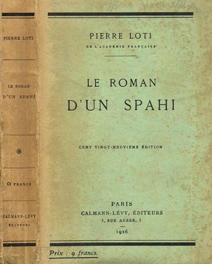 Le Roman D'Un Spahi - Pierre Loti - copertina